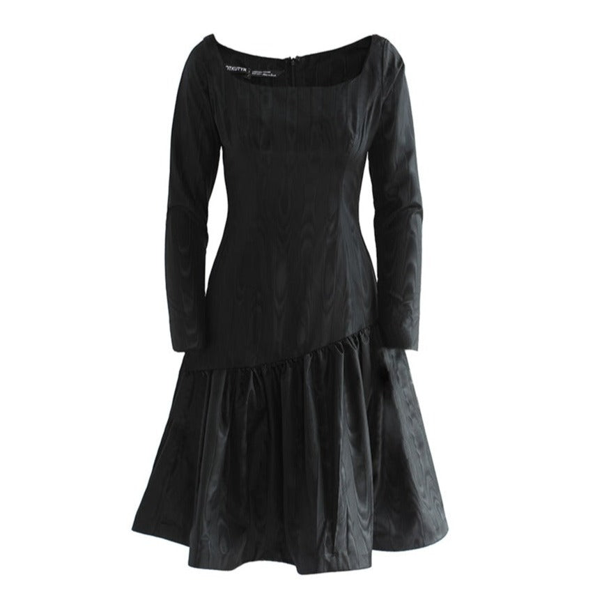 green emerald velvet dress Drop Waist Black Long Ball Gown Prom Dress with Bubble Short Sleeves