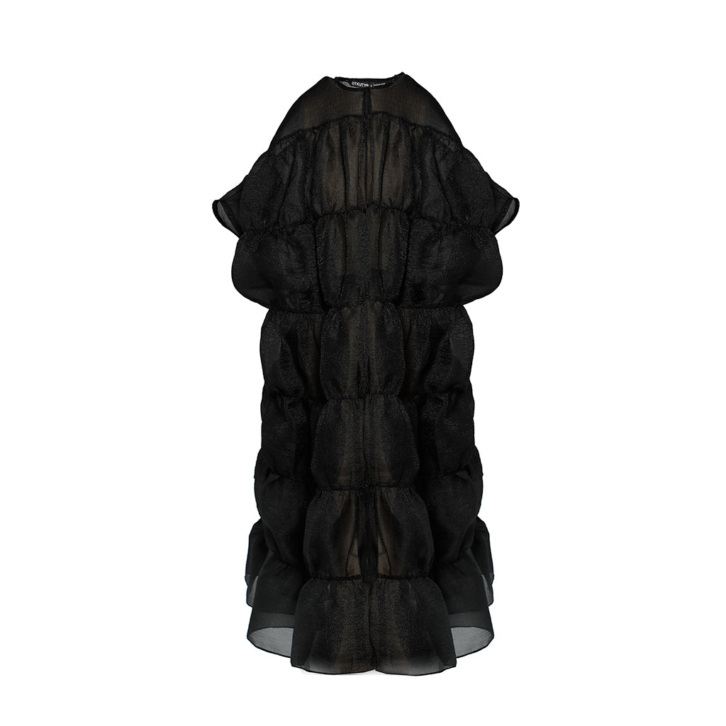 OTKUTYR - Black Organza Cape, buy at DOORS NYC