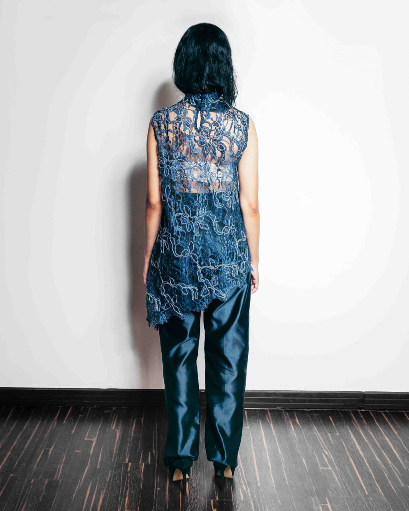 OTKUTYR - Blue Tafetta Pants, buy at DOORS NYC
