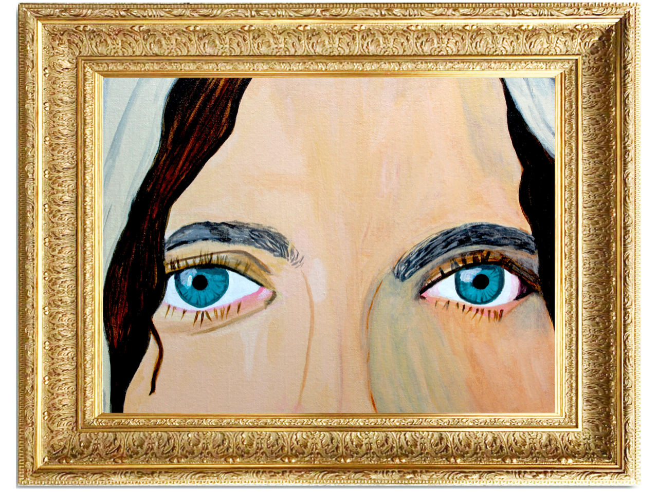 GLAUCIA STANGANELLI - His Eyes | Original artwork framed, buy at doors. nyc