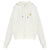 Oversized Zip Through Hoodie With Print In White