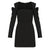 Bing Off-shoulder Mini Dress | Black YMAL