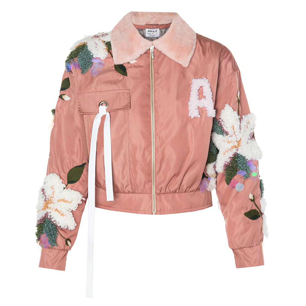 ALICE K - Embroidered Bomber Jacket, buy at doors. nyc