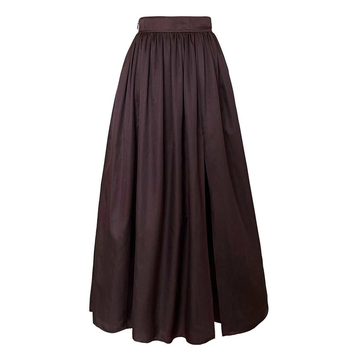 NUAJE NUAJE - Isabelle Side-Slit Cotton-Blend Maxi Skirt | Brown buy at DOORS NYC