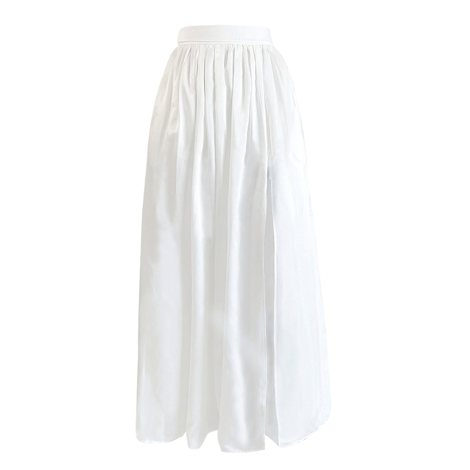 Isabelle Cotton and Silk-Blend Gathered Skirt | White