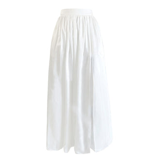 NUAJE NUAJE - Isabelle Cotton and Silk-Blend Gathered Skirt White, buy at DOORS NYC