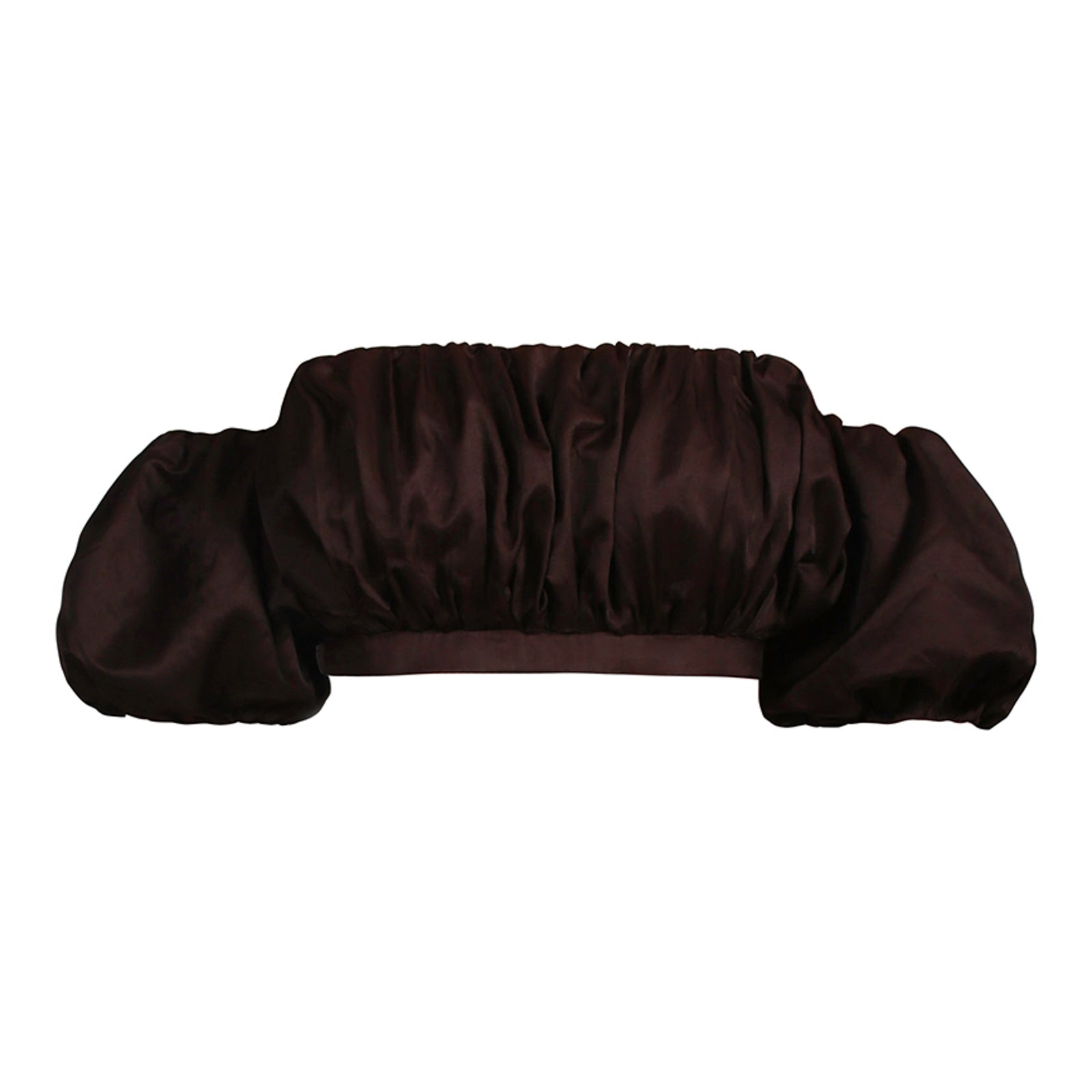 NUAJE NUAJE - Isabelle Cotton and Silk-Blend Shirred Crop Top | Brown at DOORS NYC