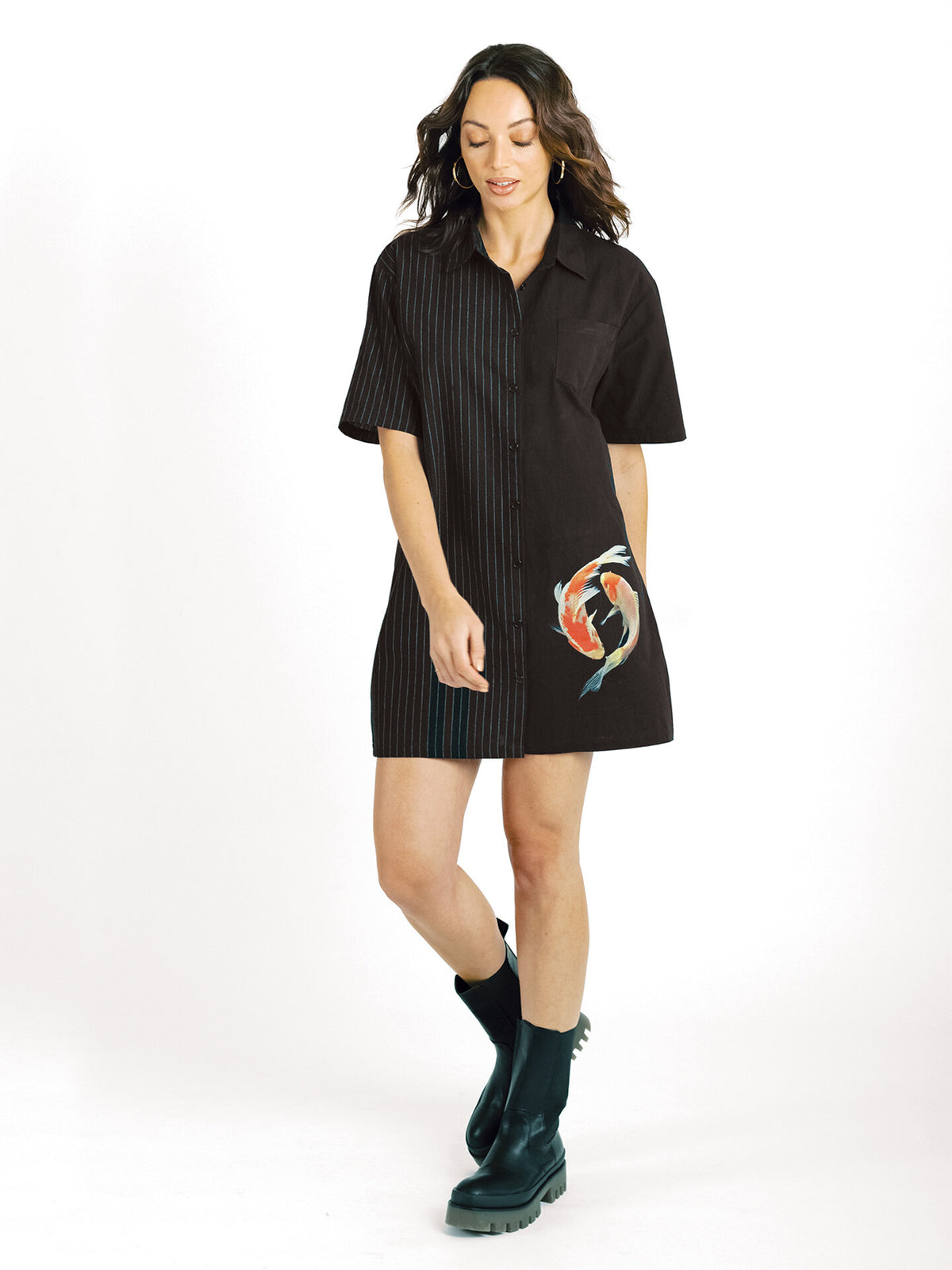 Mini Shirt Dress | Koi Fish