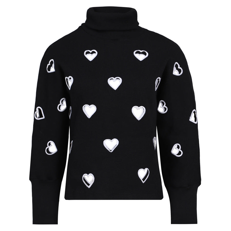 etérea - Julieta & Julieta Cutout-Heart Turtleneck Sweater | Black, buy at doors. nyc