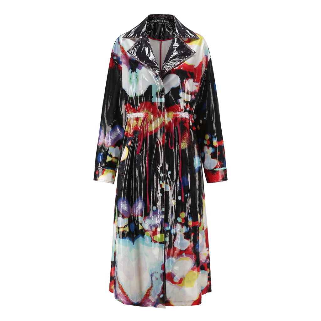 CLEAR TO RAIN - Print Maxi Trench Coat, buy at DOORS NYC