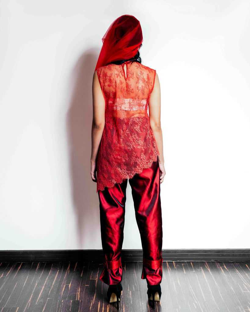 OTKUTYR - Red Lace Top, buy at DOORS NYC
