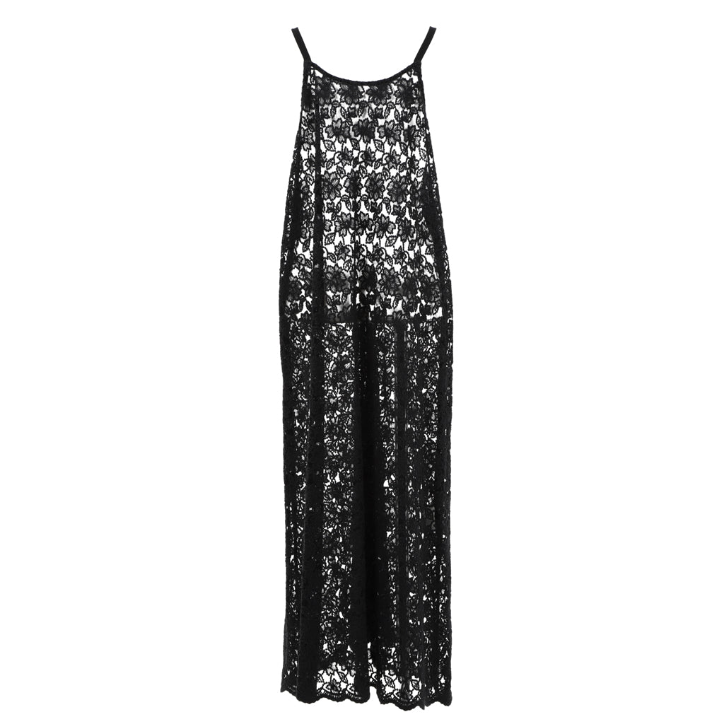 JULIA ALLERT - Slip Dress With Sheer Cape | Black | doors.