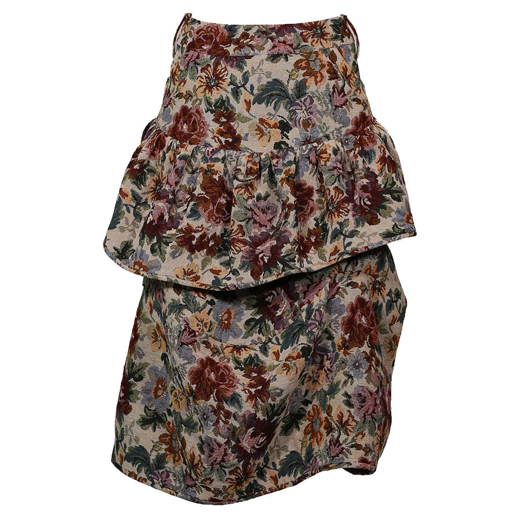 TINY DINOSAUR - Upcycled Floral-Jacquard Tiered Skirt | Multicolored buy at DOORS NYC