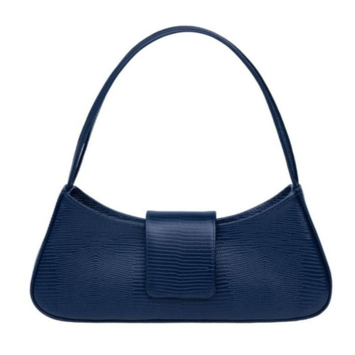 JANEPAIK SEOUL﻿ - Loui Crocodile-Effect Leather Bag Navy