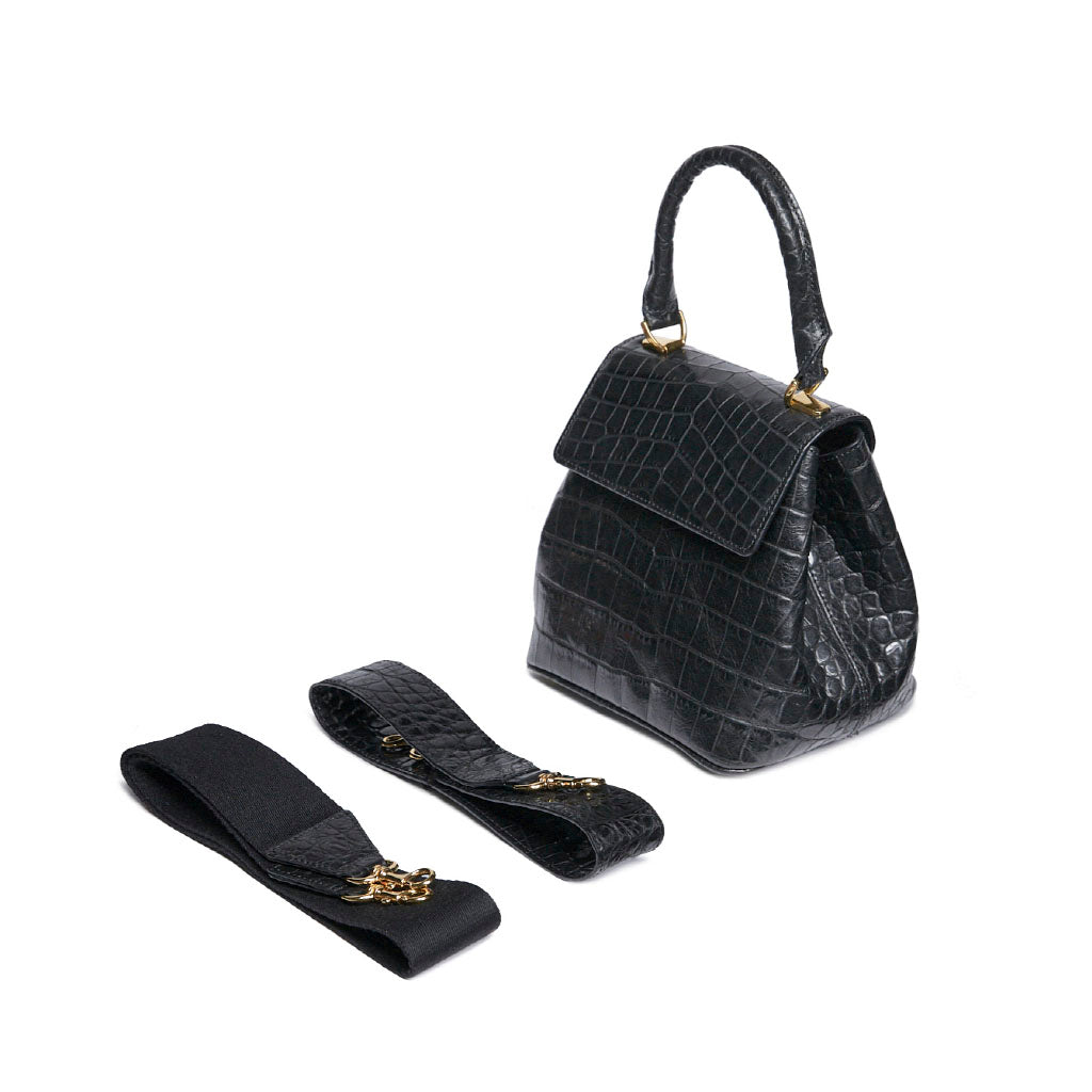 JANEPAIK SEOUL﻿ - Anne Crocodile-Effect Leather Bag | Black, buy at doors. nyc