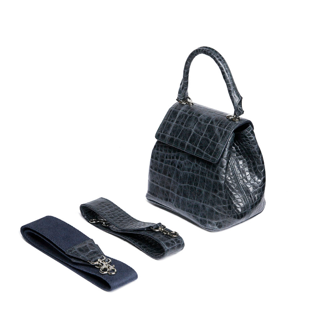 JANEPAIK SEOUL﻿ - Anne Crocodile-Effect Leather Bag | Navy, buy at doors. nyc