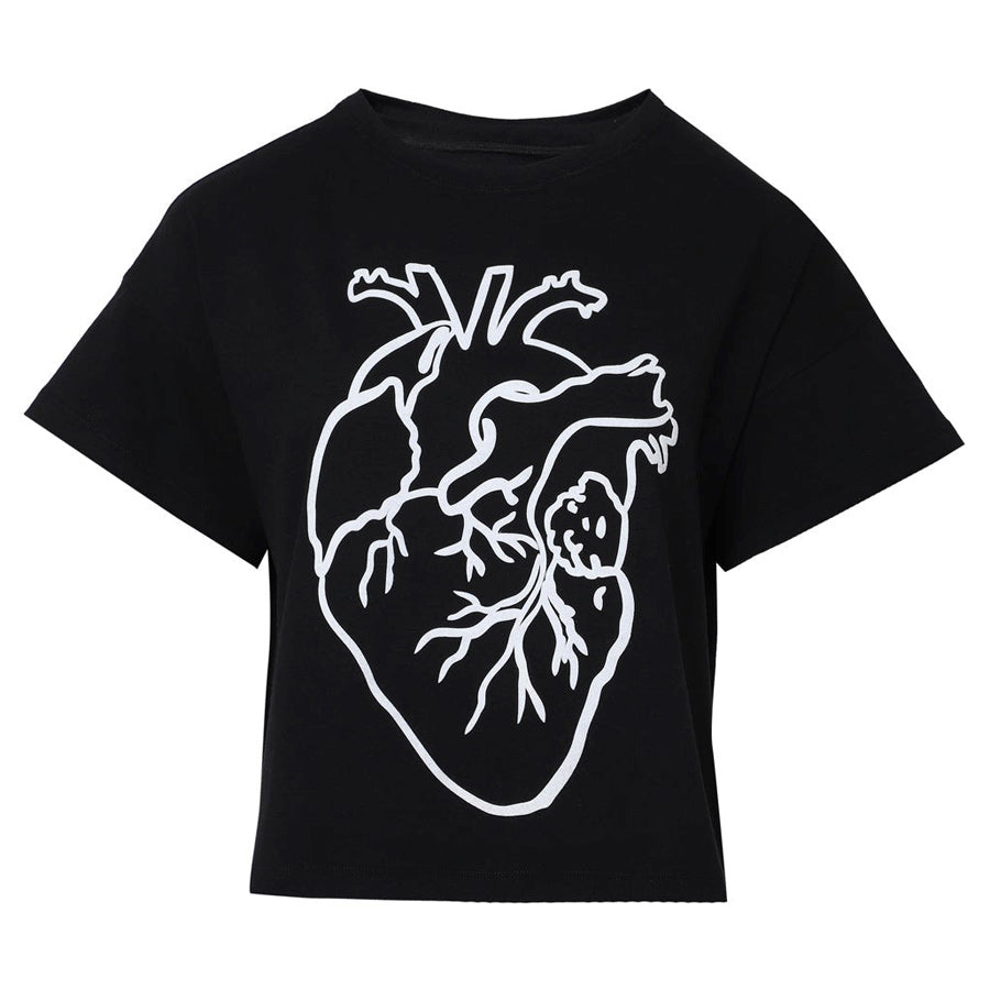 Big Heart Cotton & Recycled-Fibre Blend T-shirt | Black