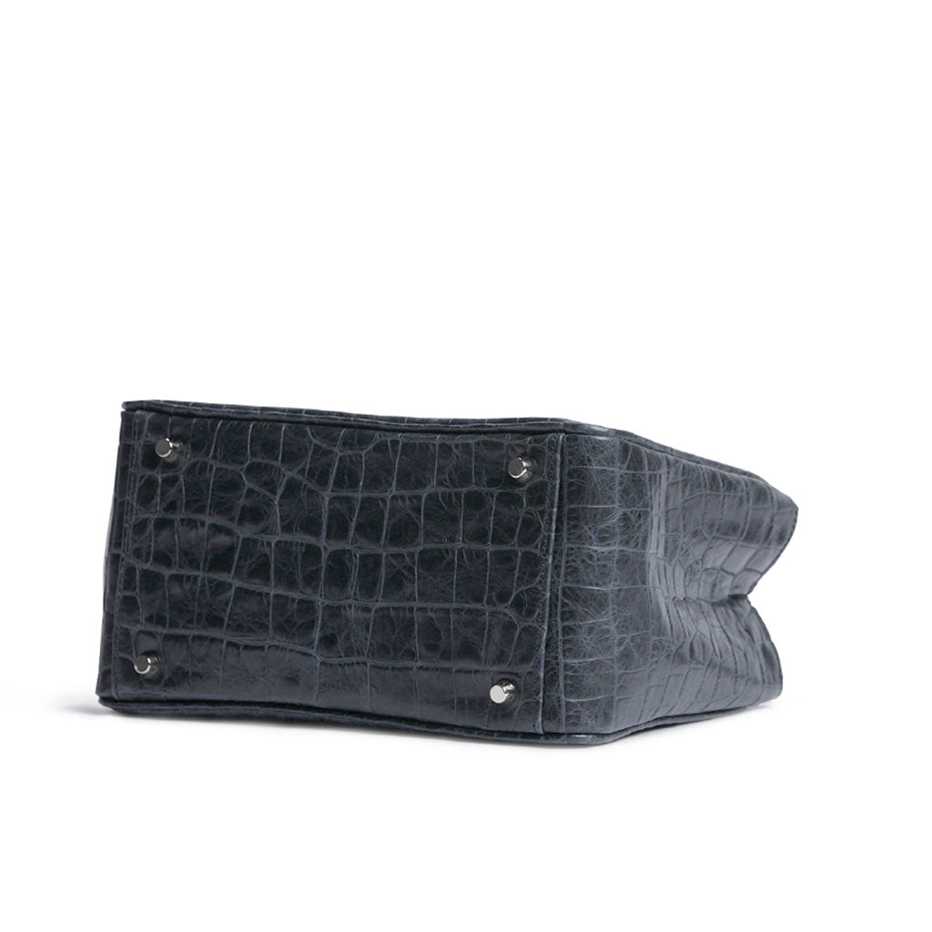 JANEPAIK SEOUL﻿ - Loui Crocodile-Effect Leather Bag Navy