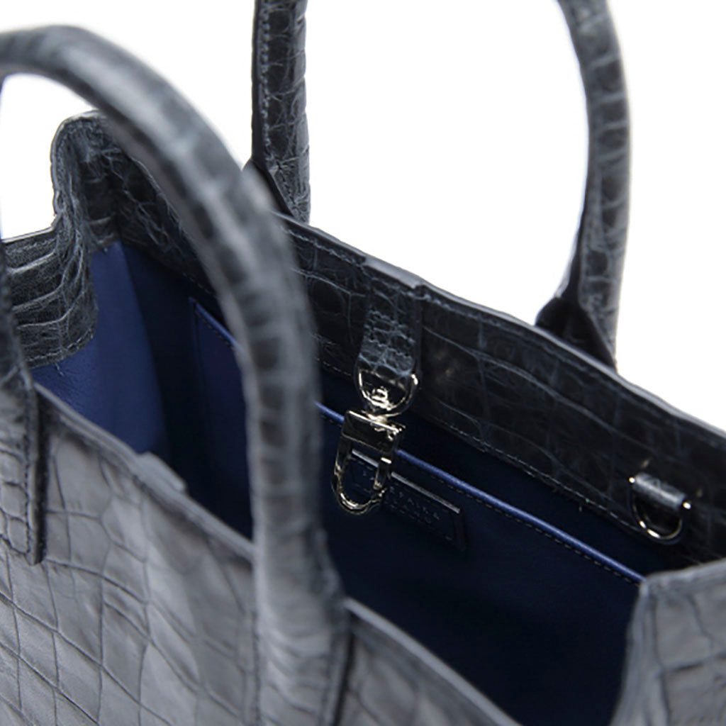JANEPAIK SEOUL﻿ - Loui Crocodile-Effect Leather Bag| Navy, buy at doors. nyc