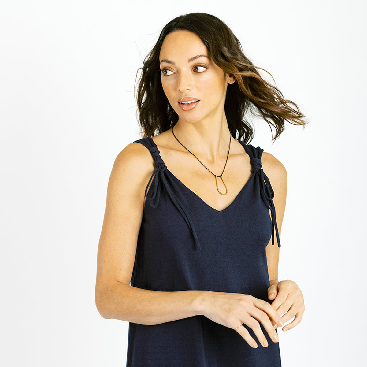 Cashmere Cotton House Dress | Navy
